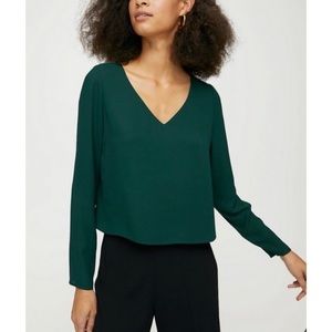 Aritzia Babaton Murphy blouse long sleeve black XXS